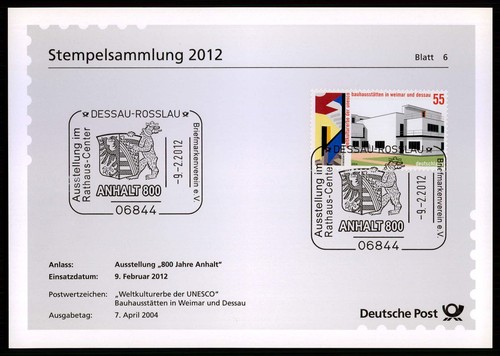 Brd sonderstempel blatt - brd, sonderstempel-blatt