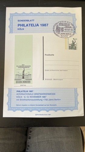 Sonderblatt philatelia 1987 - sonderblatt,
