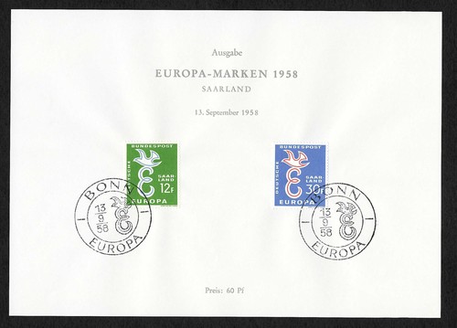 Saarland europa 1958 - saarland:,