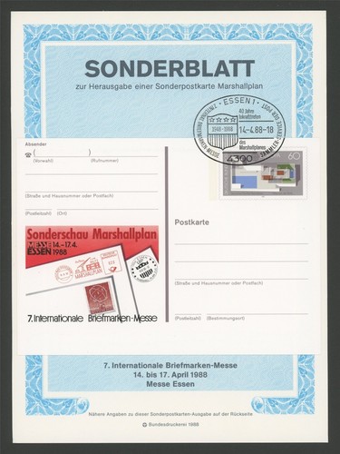 Brd sonderblatt 1988 essen - sonderblatt,