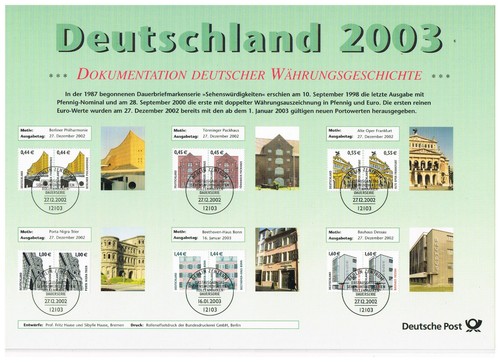 Sonderblatt deutsche post 2003 - post,